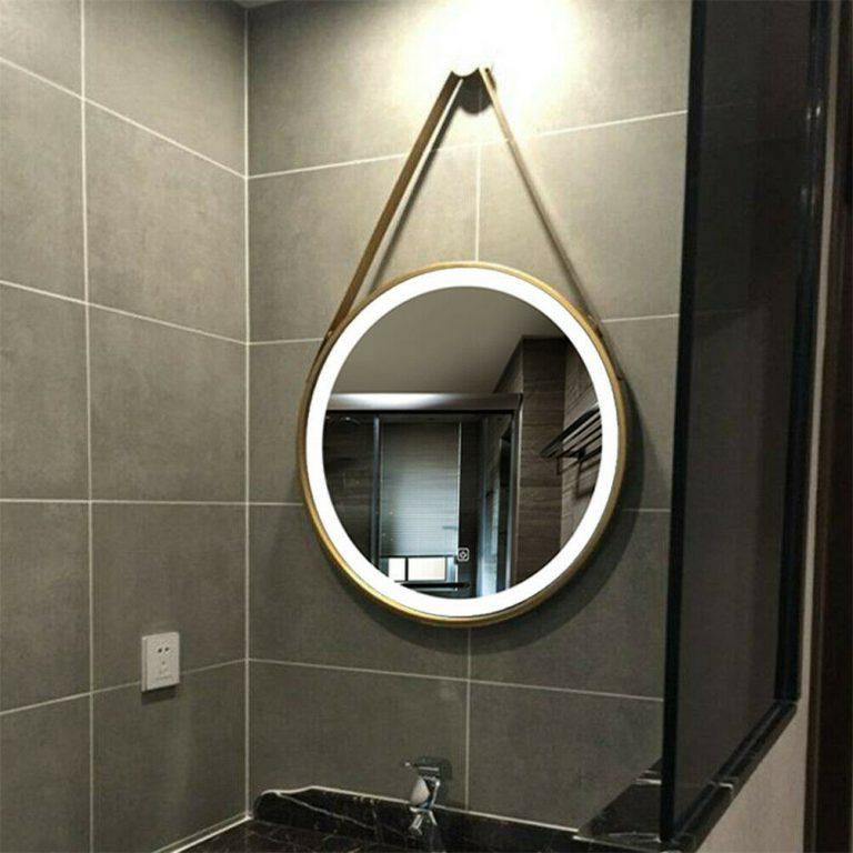 LED Lighted Round Wall Mount or Hanging Mirror Bathroom Vanity Mirror
